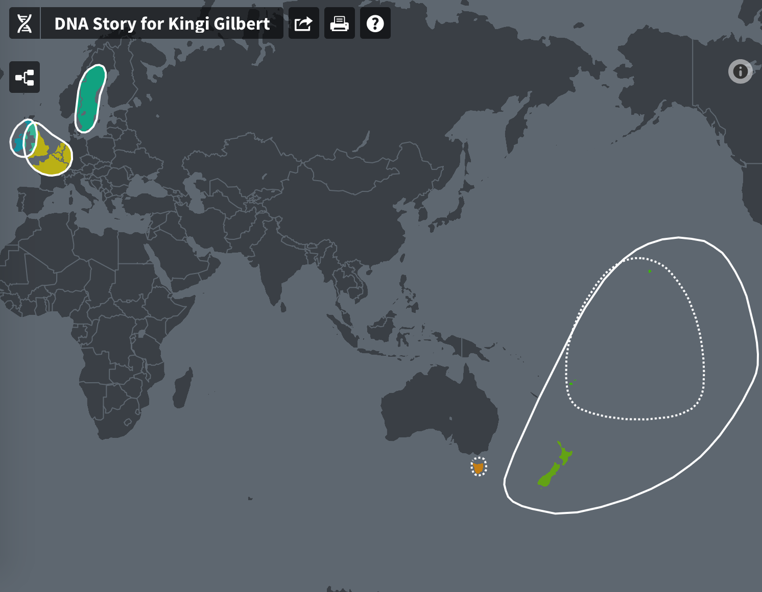 Ancestry according to DNA testing